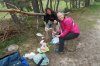 027-01 Swiss 'Dan' and 'Laura' get lunch sorted between Grazieres-Mages and Chabannes.JPG