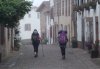 069-02 Pilgrims heading out to cross the Pyrenees mountains early on a misty morning.JPG