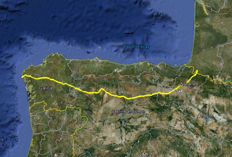 camino de santiago google map