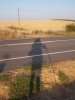 Day 87 My early morning shadow on the way to Carrion de los Condes.JPG