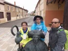 day 4 Villacazar de Sirga pilgrim statue groupie.jpg