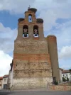 17 Sep #14 1715hrs Villar de Mazarife Church of Santiago with three stork nests.webp