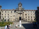 2 Oct #18 1255hrs Santiago de Compostela Living statue of Gandhi in front of Hospederia San M...webp