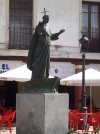 10 Sep #12 1627hrs Fromista Statue of San Telmo 1185-1246 Patron of Fromista.JPG