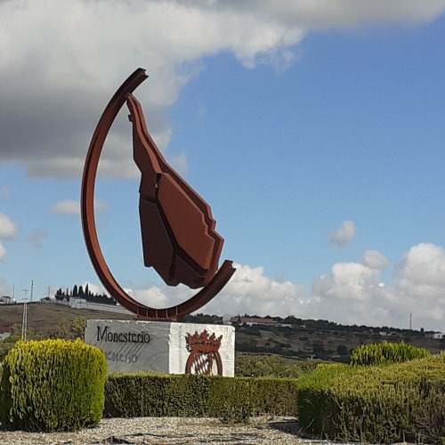 Sculpture of Iberian ham. Monesterio. 16 sept 2021