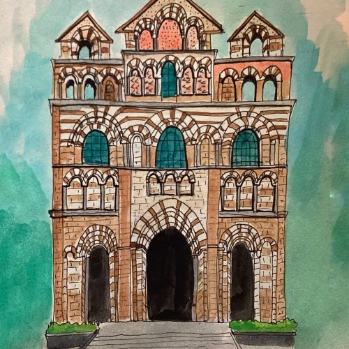 Drawing of Cathedral in Le Puy…