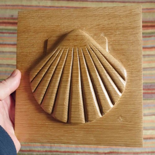 4 months since the walk. Carved myself a shell  from English oak for my wall. I want to go back!