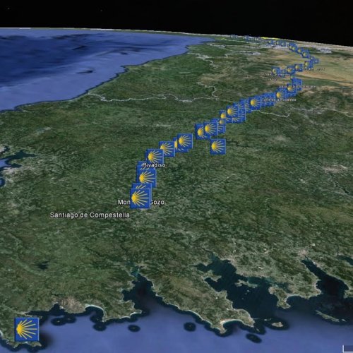 Camino de Santiago; animated Google Earth map of the Camino Frances, The French Way - YouTube