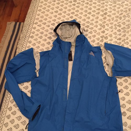 cut the sleaves off an old rain jacket