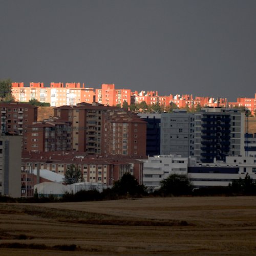 Pamplona as the sun was setting