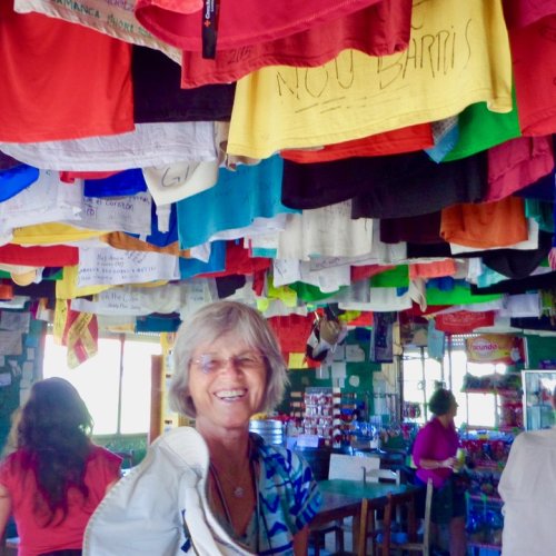 In Salceda, the Resturant of Used T-Shirts!  Sept '15