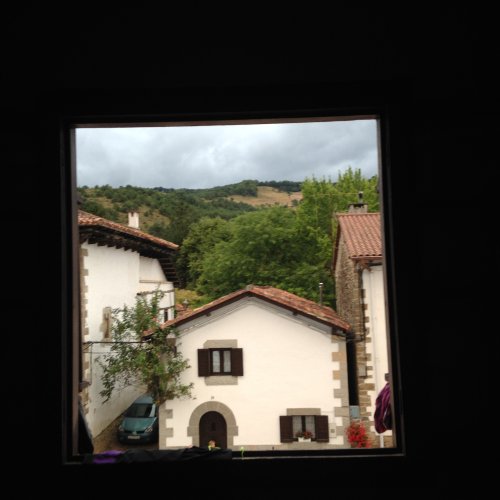 The view from Larassoana albergue window